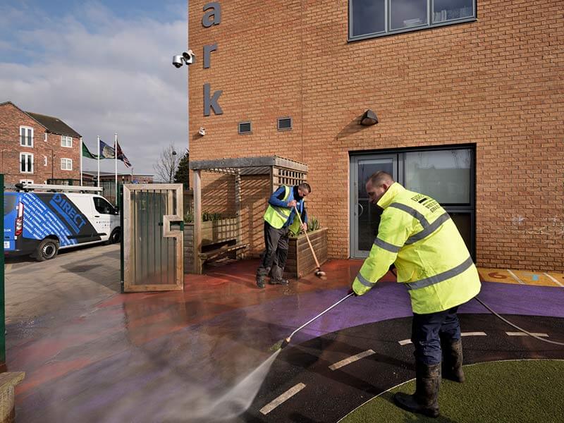 pressure washing playground