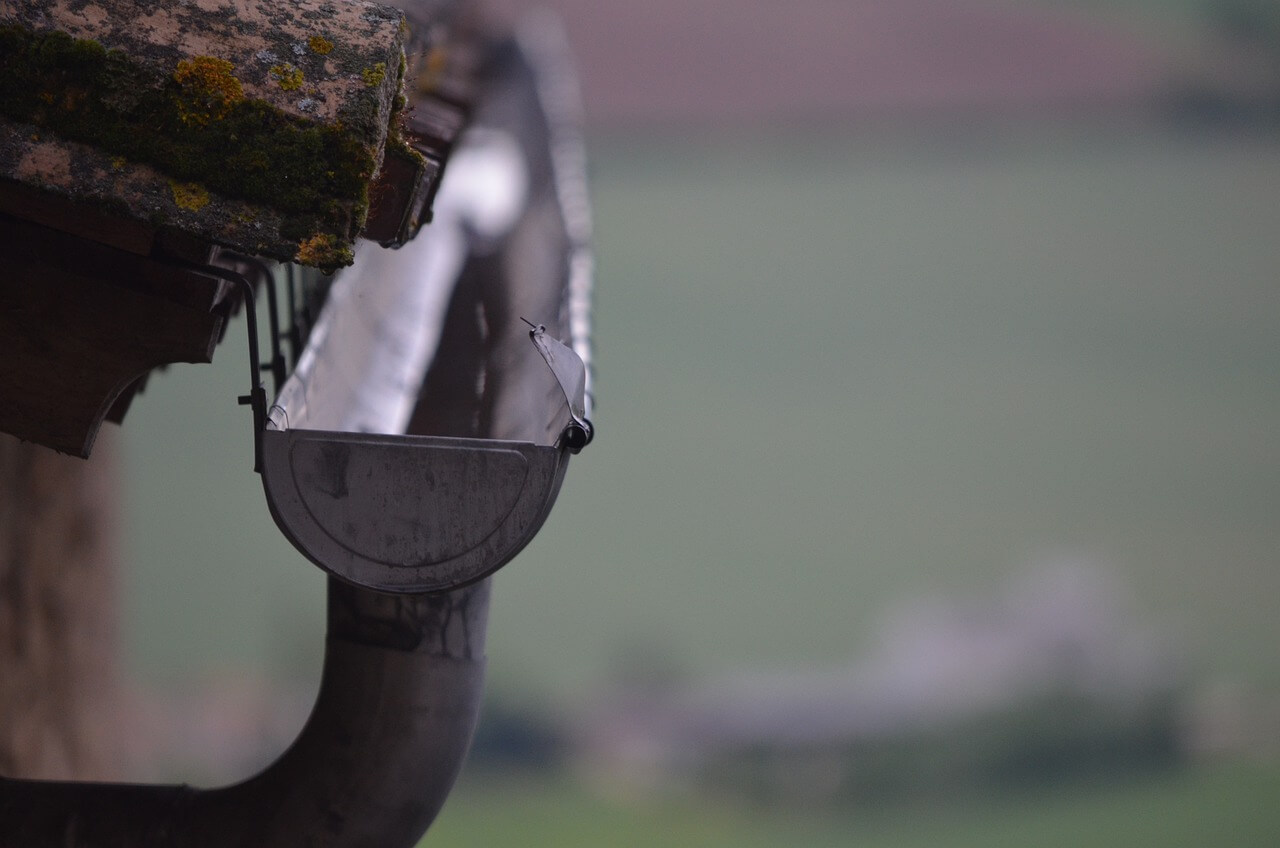 Close up of rain gutter